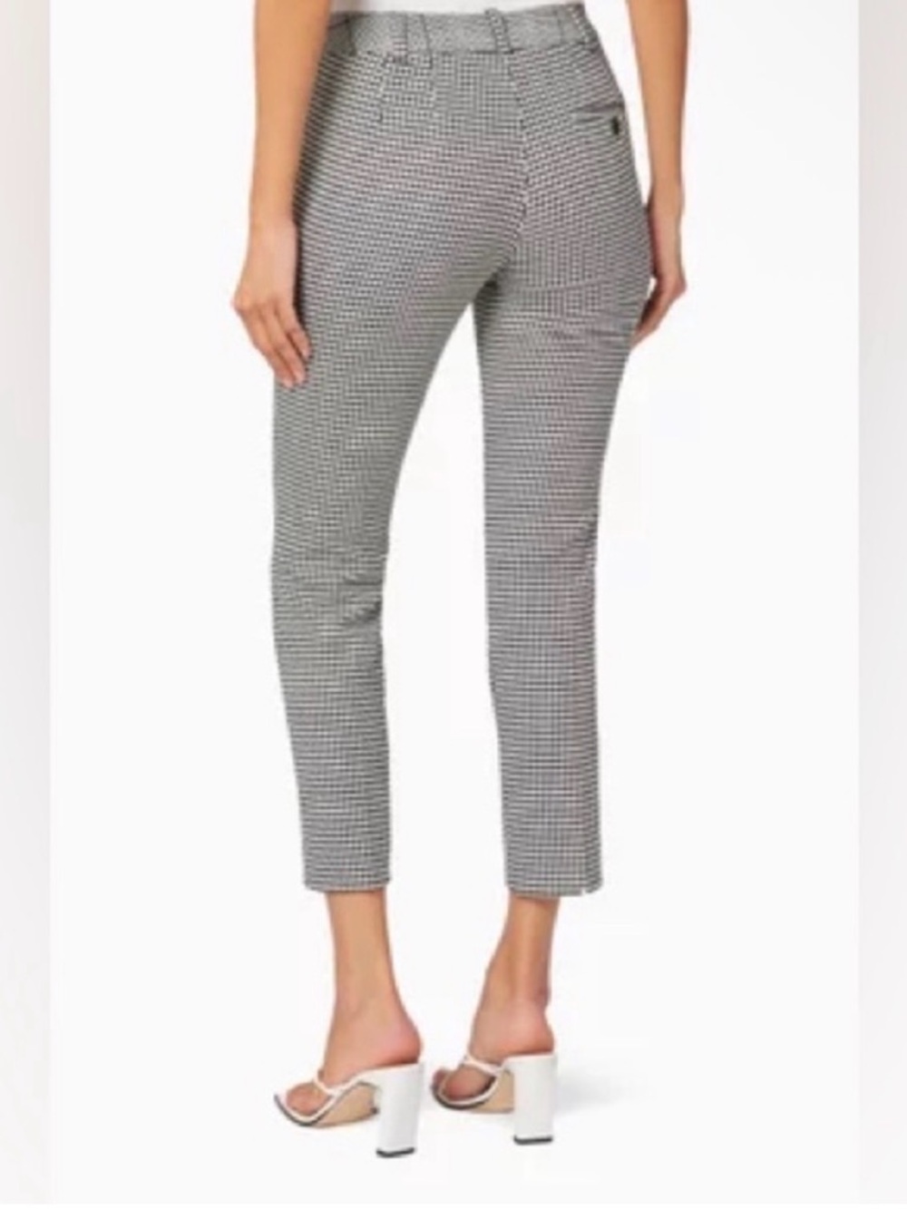 Marella By Max Mara Black & White Houdstooth Cigarette Pants